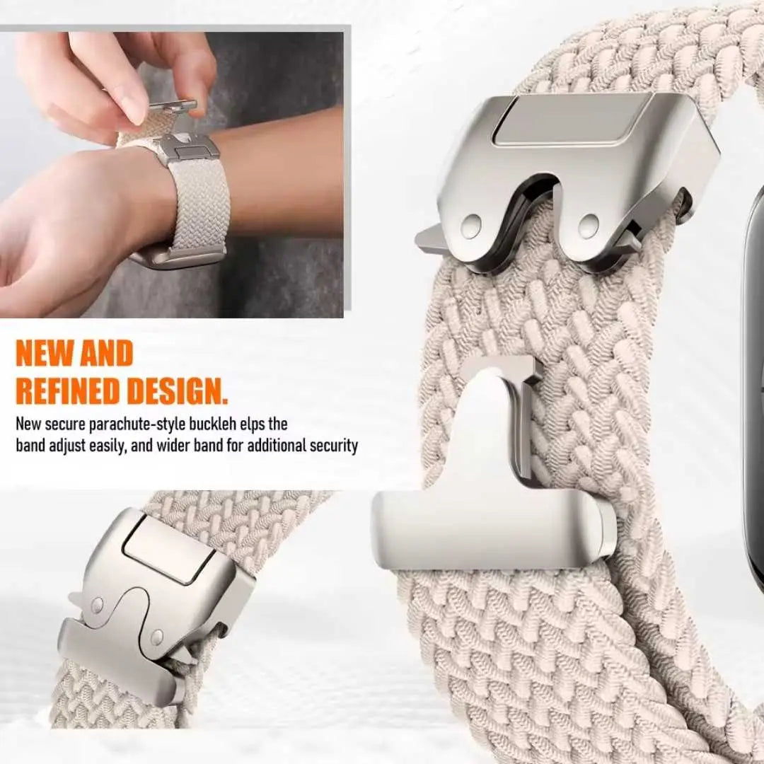 Bracelet Tressé Apple Watch en Nylon Parachute (40mm à 49mm) – Compatible Séries 6, 7, 8, 9, 10, SE, Ultra 2 Ma Culotte Menstruelle